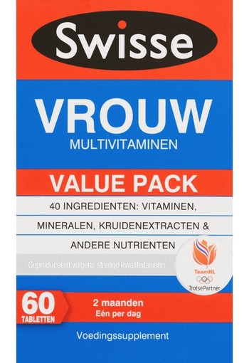 Swisse Vrouw Multivitaminen Voedingssupplement 60 stuks tablet