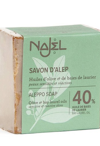 Najel Aleppo zeep laurier olie 40% (185 Gram)