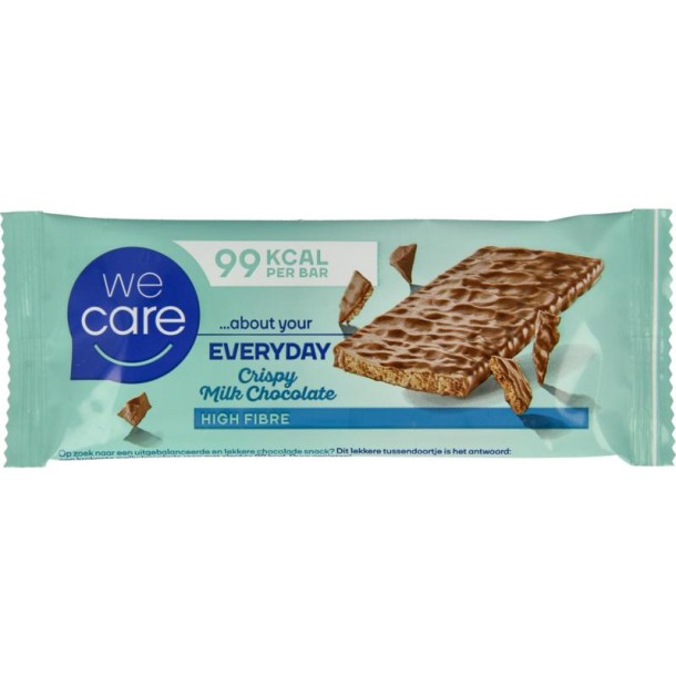We Care Reep crispy melkchocolade (20 Gram)