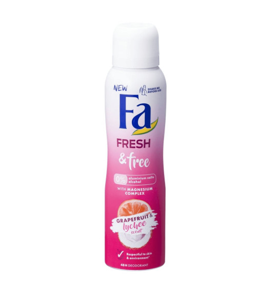 Uitgraving Aap Zes FA Deodorant spray fresh & free grapefruit & lychee (150 ml)