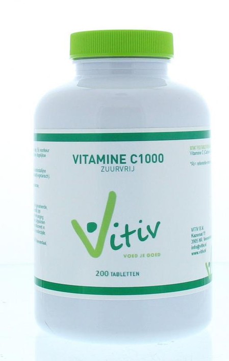 Vitiv Vitamine C1000 zuurvrij (200 Tabletten)