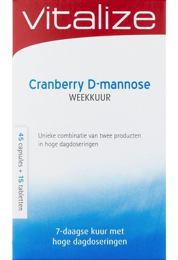 Vitalize Cranberry D-Mannose Weekkuur Capsules 60 stuks capsule