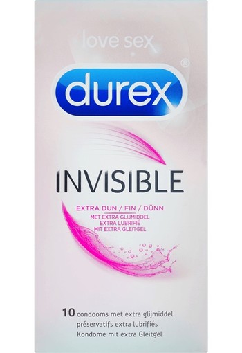 Durex Condooms invisible met extra glijmiddel (10 stuks)
