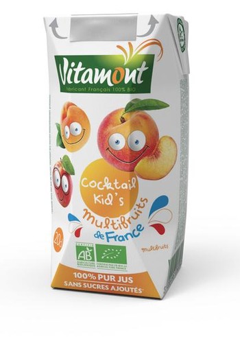 Vitamont Fruit cocktail kids multivruchten Frankrijk bio (200 Milliliter)