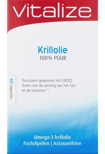 Vitalize Krillolie 100% Puur Capsules 60 stuks capsule