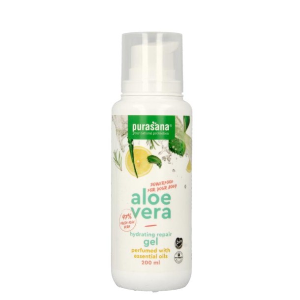 Purasana Aloe vera gel 97% met essentiele olie vegan bio (200 Milliliter)