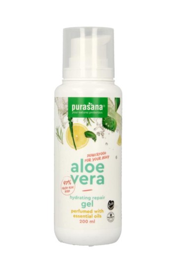Purasana Aloe vera gel 97% met essentiele olie vegan bio (200 Milliliter)