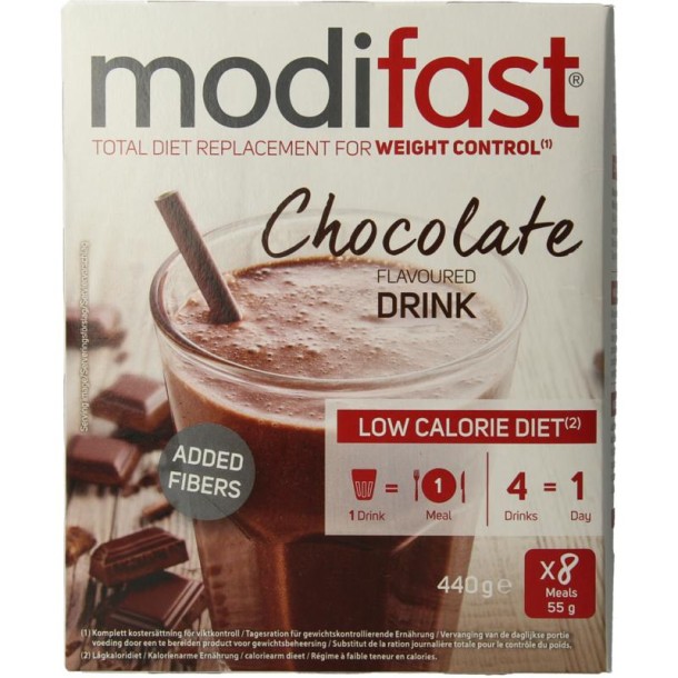 Modifast Intensive milkshake chocolade 8 zakjes (440 Gram)