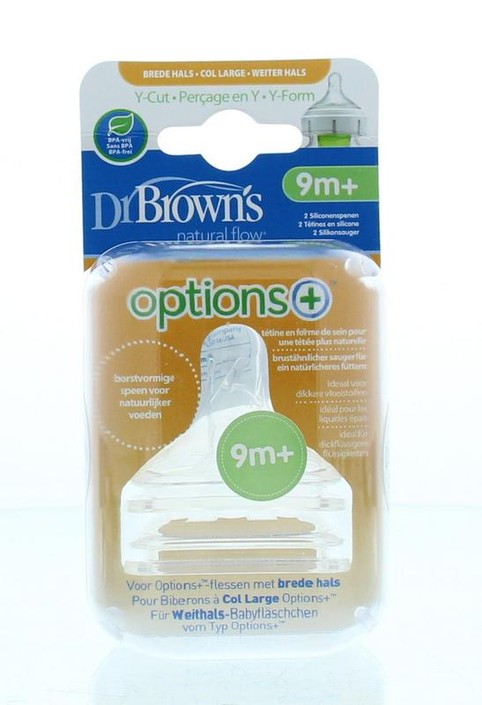 Dr Brown's Options+ Y-speen brede halsfles (2 Stuks)