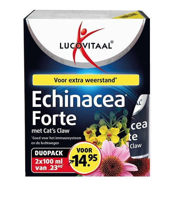 Lucovitaal Echinacea druppels met Cat's Claw 2 x 100 ml Duo Voordeel