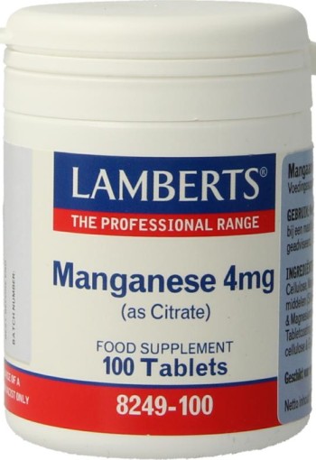 Lamberts Mangaan (manganese) 4mg (100 Tabletten)