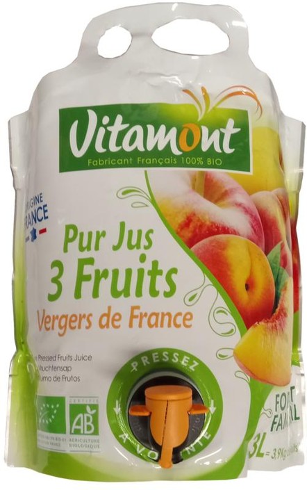 Vitamont Puur 3 vruchtensap bio (3 Liter)
