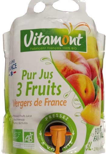 Vitamont Puur 3 vruchtensap bio (3 Liter)