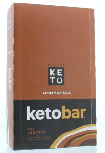 Go-Keto Keto koolhydraatarme reep kaneel/cinnamon roll (12 Stuks)