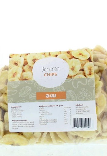 Mijnnatuurwinkel Bananen chips (500 Gram)
