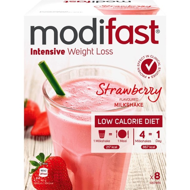 Modifast Milkshake Intensive Weight Loss Strawberry Flavoured 440 g Doos