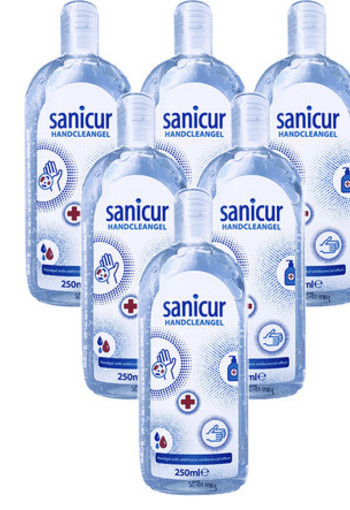 Sanicur Handgel 250ml - op basis van alcohol  6-pack (6x250ml)