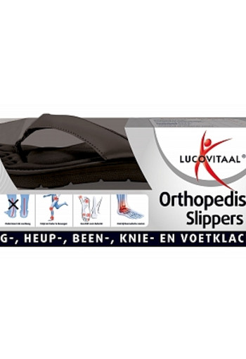 Lucovitaal Orthopedische slippers 39-40 zwart (1 paar)