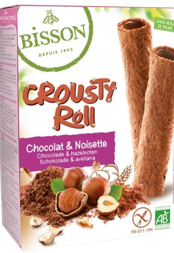 Bisson Crousty roll choco hazelnoot bio (125 Gram)