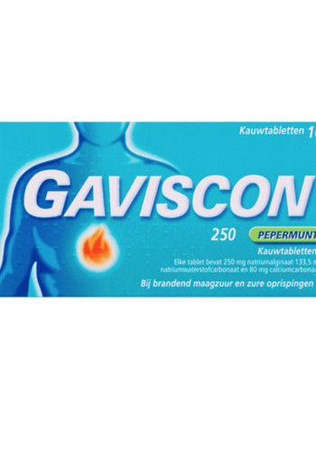Gaviscon 250 Pepermunt - Maagzuurremmer - 16 stuks
