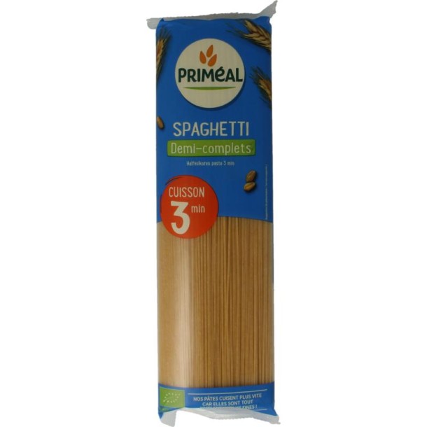Primeal Spaghetti halfvolkoren snelkokend bio (500 Gram)