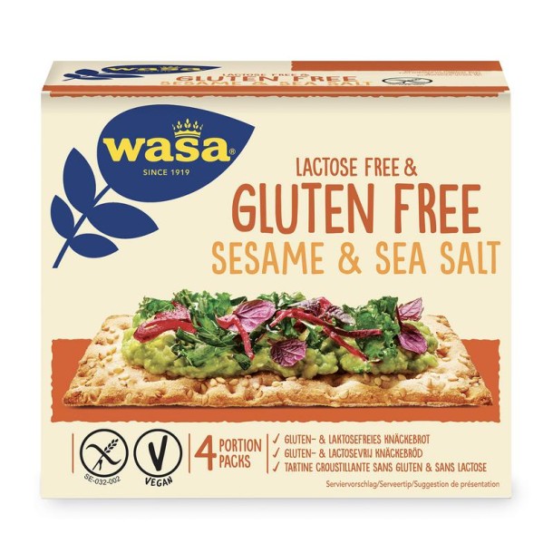 Wasa Knackebrod met sesam en zeezout glutenvrij (240 Gram)