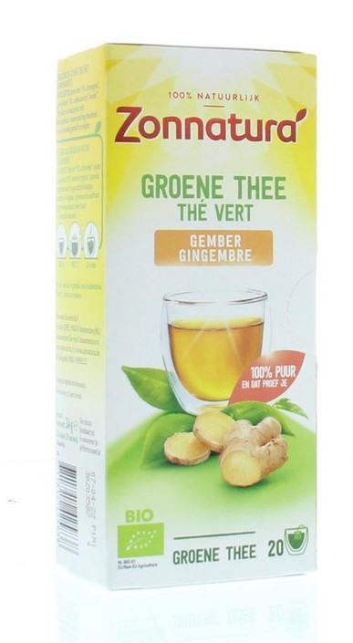 Zonnatura Groene thee gember bio (20 Zakjes)