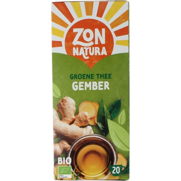 Zonnatura Groene thee gember bio (20 Zakjes)