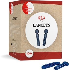 Swiss Point Lancets glucose hemoglobine (100 Stuks)
