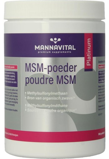 Mannavital MSM poeder platinum (500 Gram)