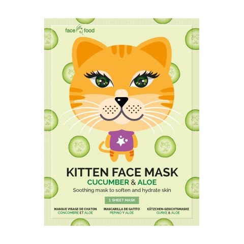 Montagne Kitten sheet face mask cucumber & aloe (1 Stuks)