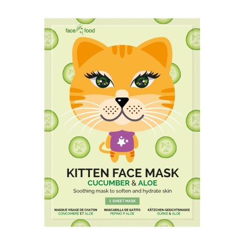 Montagne Kitten sheet face mask cucumber & aloe (1 Stuks)