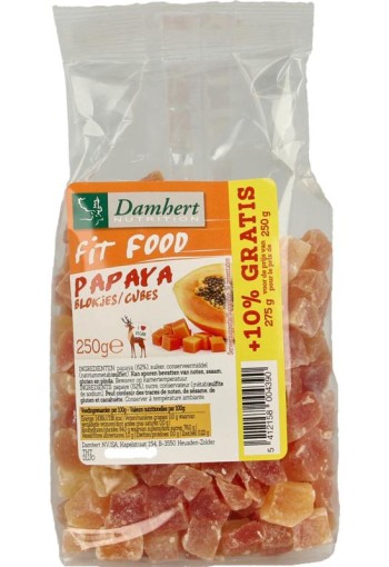 Damhert Fit food papayablokjes (250 Gram)