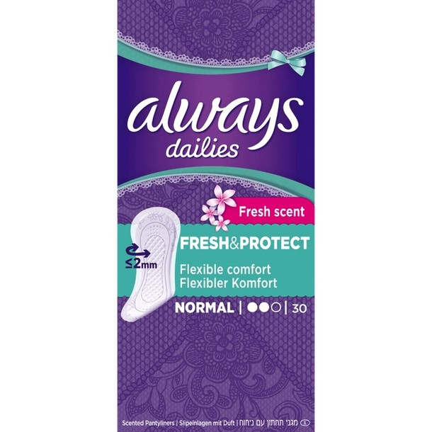 Always Dailies Fresh & Protect Inlegkruisjes Normal Fresh 30 st.