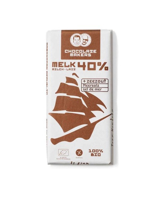 Chocolatemakers Reep tres hombres 40% melk zeezout fairtrade bio (80 Gram)
