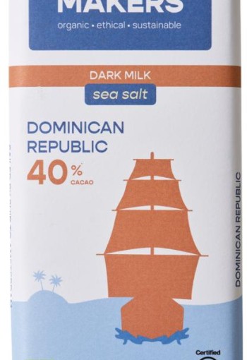 Chocolatemakers Reep tres hombres 40% melk zeezout fairtrade bio (80 Gram)