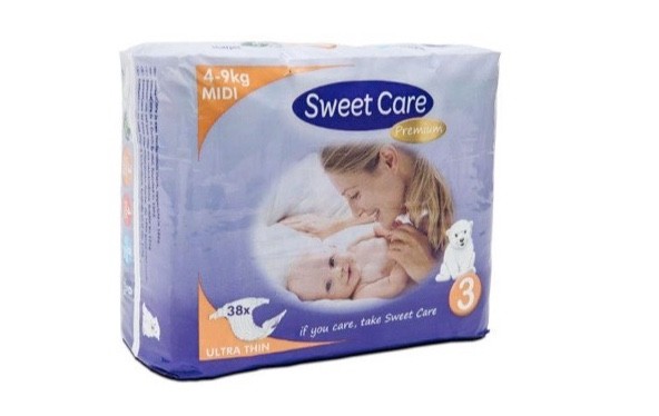 Sweetcare Premium Midi Maat 3 4-9kg 38st
