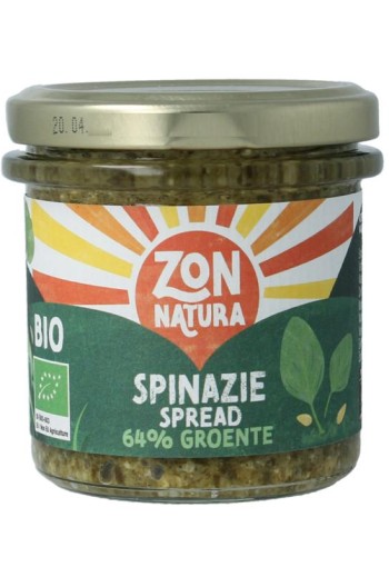 Zonnatura Groentespread spinazie bio (135 Gram)