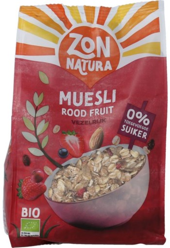 Zonnatura Muesli rood fruit bio (375 Gram)